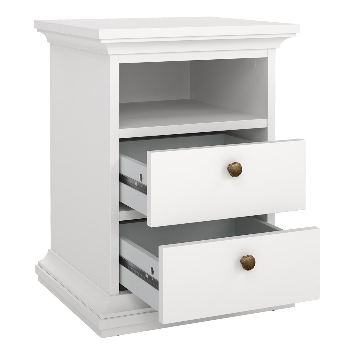 Wooden Bedside Cabinet With 2 Drawers - Paris
