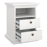 Wooden Bedside Cabinet With 2 Drawers - Paris