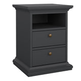 Wooden Bedside Cabinet With 2 Drawers - Paris