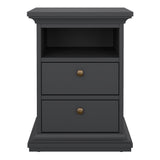 Wooden Bedside Cabinet With 2 Drawers - Paris