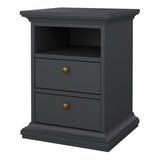 Wooden Bedside Cabinet With 2 Drawers - Paris