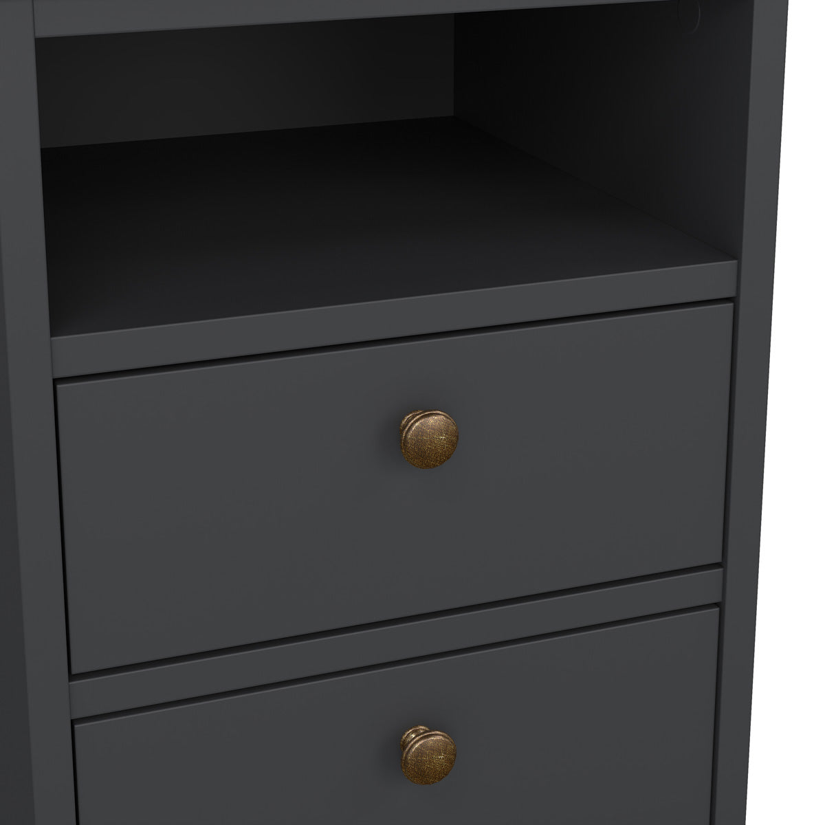 Wooden Bedside Cabinet With 2 Drawers - Paris