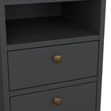Wooden Bedside Cabinet With 2 Drawers - Paris