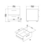 Wooden Bedside Cabinet With 2 Drawers - Pepe
