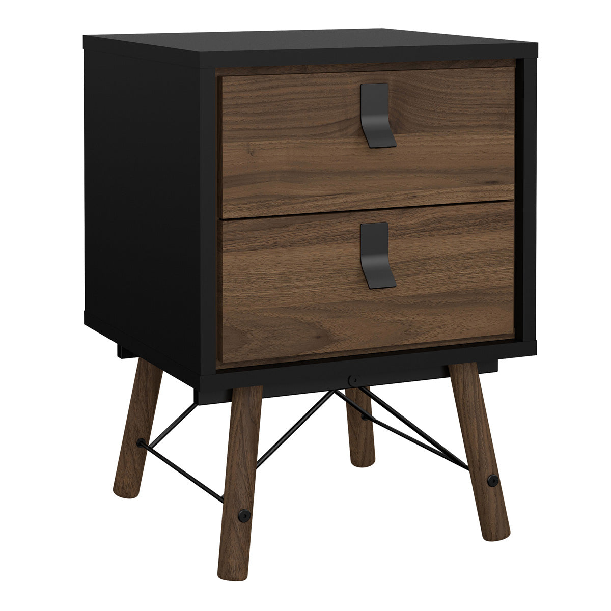 Wooden Bedside Cabinet With 2 Drawers - Ry