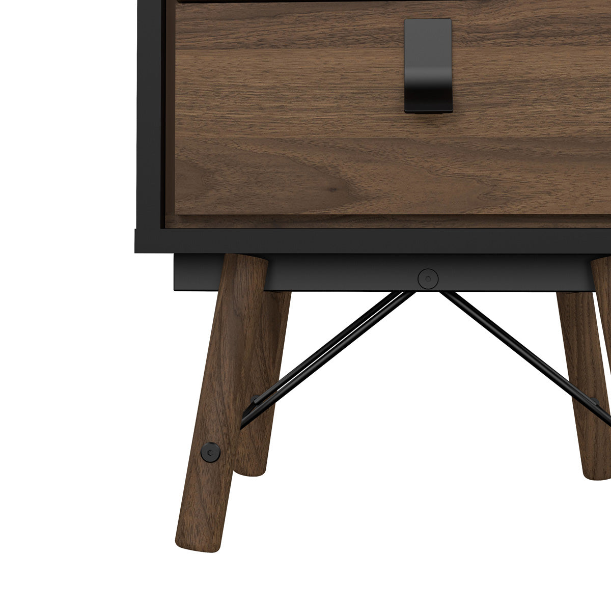 Wooden Bedside Cabinet With 2 Drawers - Ry
