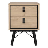 Wooden Bedside Cabinet With 2 Drawers - Ry