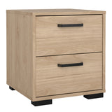 Wooden Bedside Cabinet With 2 Drawers - Sofia