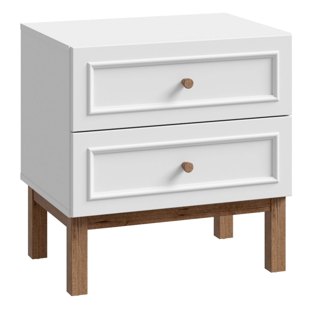 Wooden Bedside Cabinet With 2 Drawers - Wensley