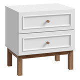 Wooden Bedside Cabinet With 2 Drawers - Wensley