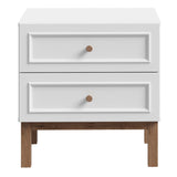 Wooden Bedside Cabinet With 2 Drawers - Wensley