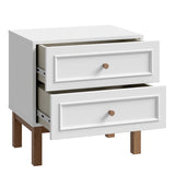 Wooden Bedside Cabinet With 2 Drawers - Wensley