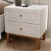 Wooden Bedside Cabinet With 2 Drawers - Wensley
