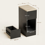 Wooden Bedside Cabinet 20cm Wide With 2 Drawers - Velmora
