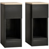 Wooden Bedside Cabinet 20cm Wide With 2 Drawers - Velmora