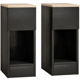 Wooden Bedside Cabinet 20cm Wide With 2 Drawers - Velmora