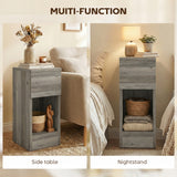 Wooden Bedside Cabinet 20cm Wide With 2 Drawers - Velmora