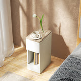 Wooden Bedside Cabinet 20cm Wide With 2 Drawers - Velmora
