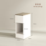 Wooden Bedside Cabinet 20cm Wide With 2 Drawers - Velmora