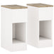Wooden Bedside Cabinet 20cm Wide With 2 Drawers - Velmora