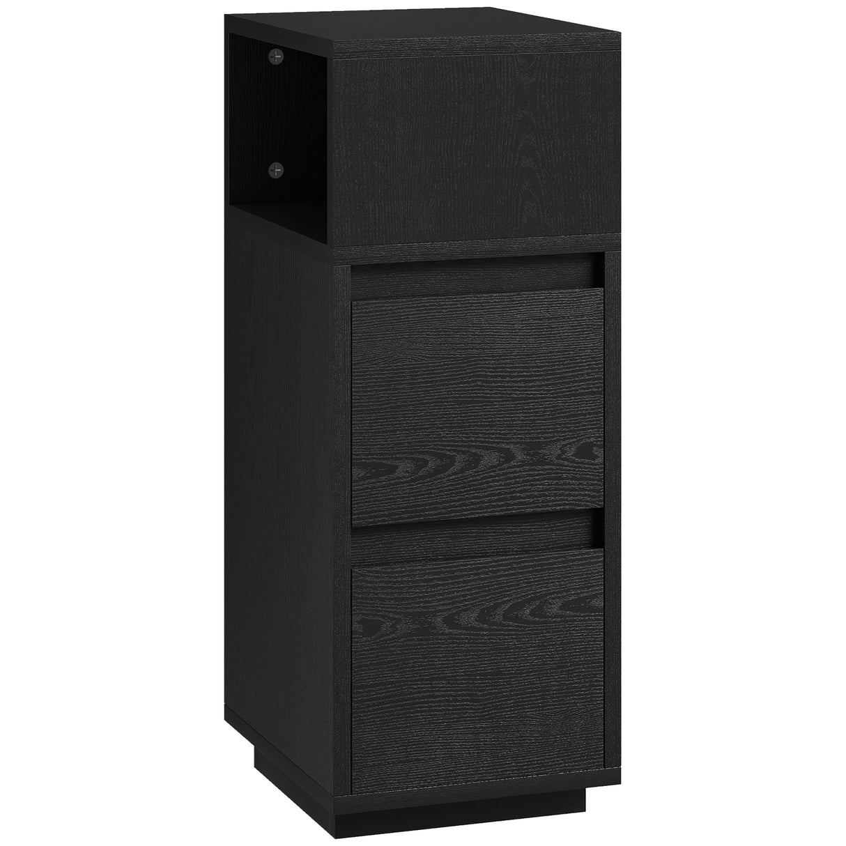 Wooden Bedside Cabinet 25cm Wide With 2 Drawers - Velmora