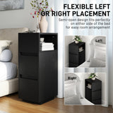 Wooden Bedside Cabinet 25cm Wide With 2 Drawers - Velmora