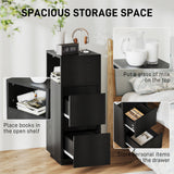 Wooden Bedside Cabinet 25cm Wide With 2 Drawers - Velmora