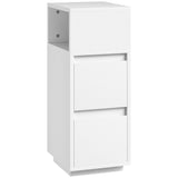 Wooden Bedside Cabinet 25cm Wide With 2 Drawers - Velmora