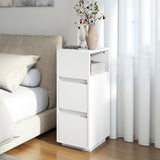 Wooden Bedside Cabinet 25cm Wide With 2 Drawers - Velmora