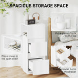 Wooden Bedside Cabinet 25cm Wide With 2 Drawers - Velmora