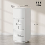 Wooden Bedside Cabinet 25cm Wide With 2 Drawers - Velmora