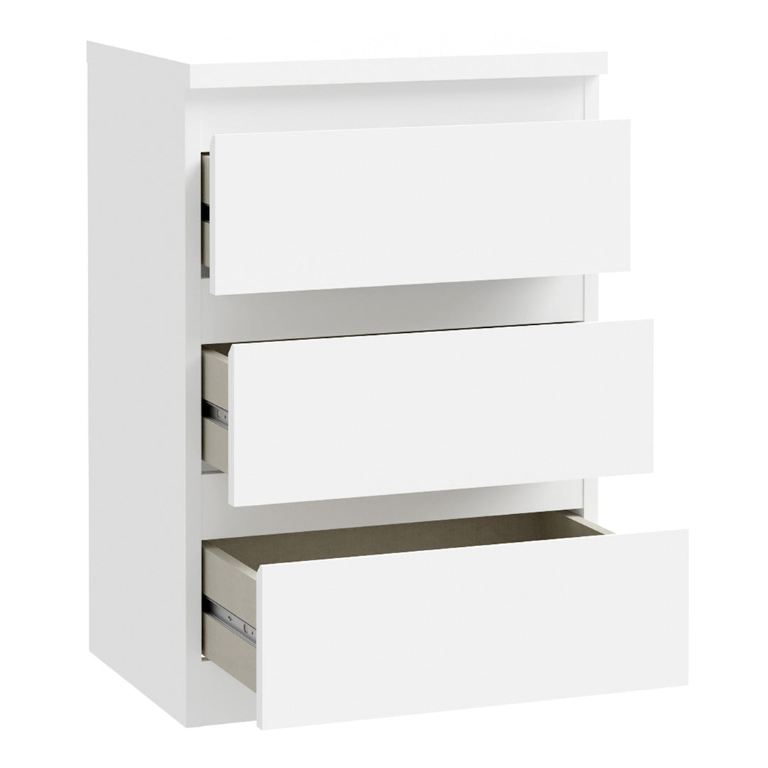 Wooden Bedside Cabinet With 3 Drawers - Edmore