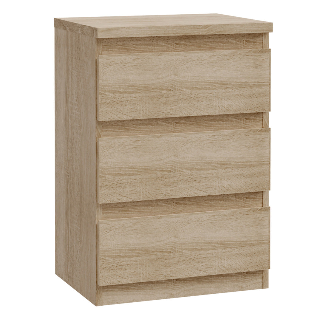 Wooden Bedside Cabinet With 3 Drawers - Edmore