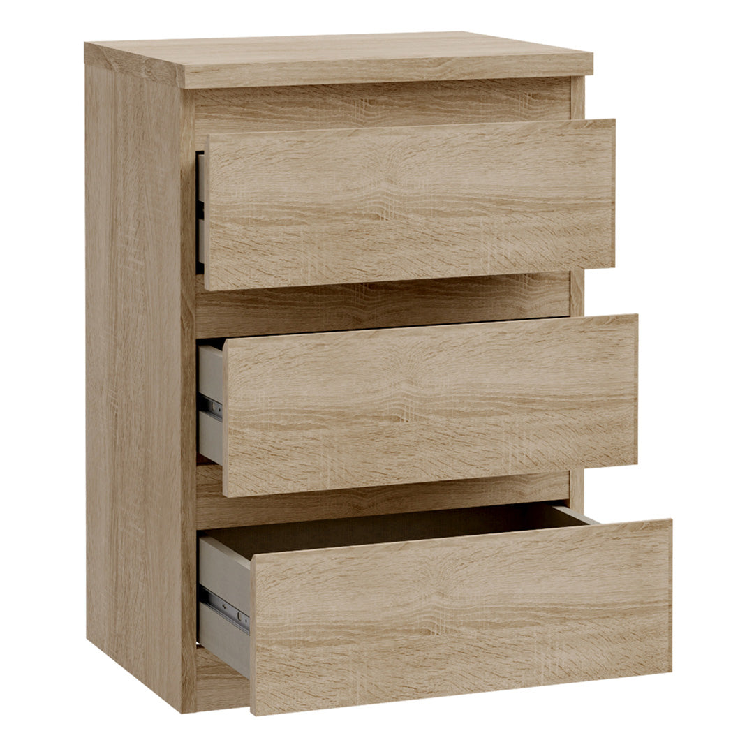 Wooden Bedside Cabinet With 3 Drawers - Edmore