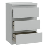 Wooden Bedside Cabinet With 3 Drawers - Edmore