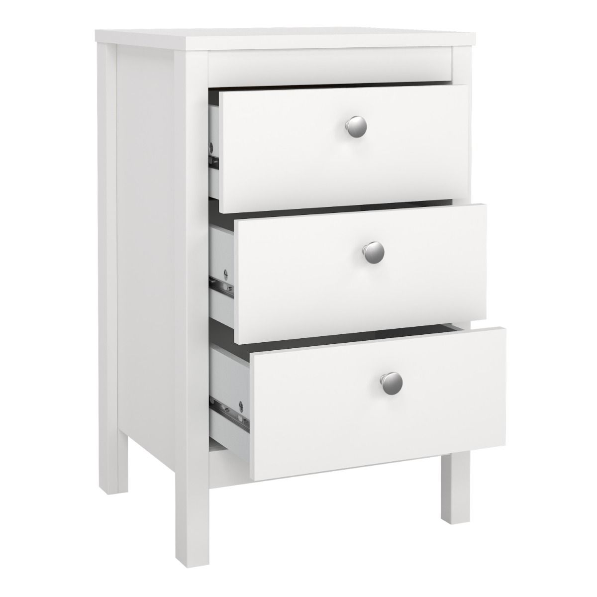 Wooden Bedside Cabinet With 3 Drawers - Madrid