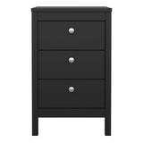 Wooden Bedside Cabinet With 3 Drawers - Madrid
