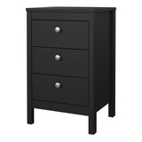Wooden Bedside Cabinet With 3 Drawers - Madrid
