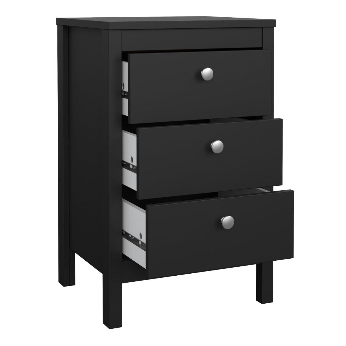 Wooden Bedside Cabinet With 3 Drawers - Madrid