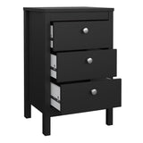 Wooden Bedside Cabinet With 3 Drawers - Madrid