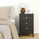 Wooden Bedside Cabinet With 3 Drawers - Madrid
