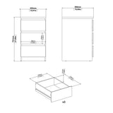 Wooden Bedside Cabinet With 3 Drawers - Naia