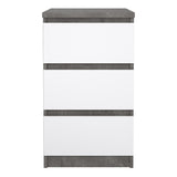 Wooden Bedside Cabinet With 3 Drawers - Naia