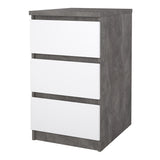 Wooden Bedside Cabinet With 3 Drawers - Naia