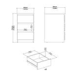Wooden Bedside Cabinet With 3 Drawers - Naia