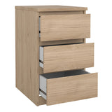 Wooden Bedside Cabinet With 3 Drawers - Naia
