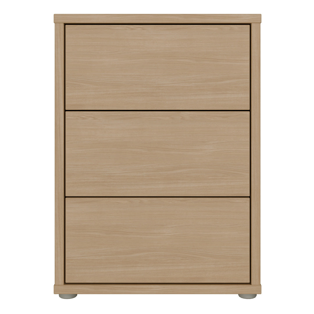 Wooden Bedside Cabinet With 3 Push-to-Open Drawers - Alice Springs