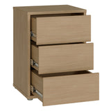 Wooden Bedside Cabinet With 3 Push-to-Open Drawers - Alice Springs
