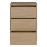 Wooden Bedside Cabinet With 3 Push-to-Open Drawers - Alice Springs