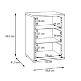 Wooden Bedside Cabinet With 3 Push-to-Open Drawers - Alice Springs